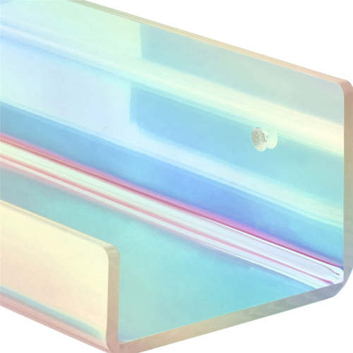 2Pcs Rainbow Acrylic Wall Mounted Floating Bookshelf 1