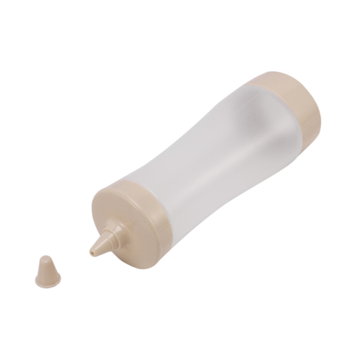 Squeeze Bottle Kitchen Accessories Gravy Plastic Beige + Transparent 2