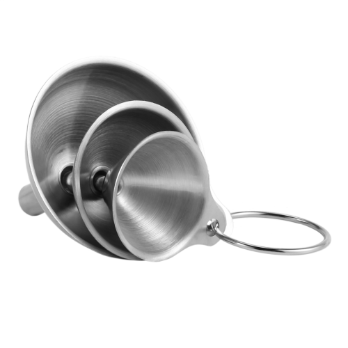 3Pcs Multifunctional Stainless Steel Funnel Oil Water 2