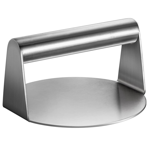 Stainless Steel Burger Round Smash Burger with Handle 1