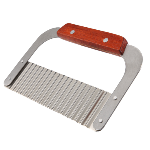 Stainless Steel Cutting Tool Potatoes Chips Cutter with Wooden Handle 1