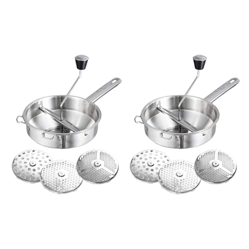Rotary Food Mill Potato Ricer with 3 Interchangeable Disks,Baby Foods