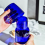 Transparent Candy Color Glass Teacup Set Simple Heat--Blue 2