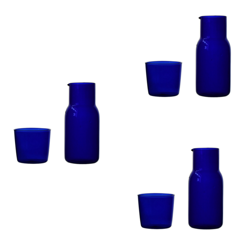 Transparent Candy Color Glass Teacup Set Simple Heat--Blue