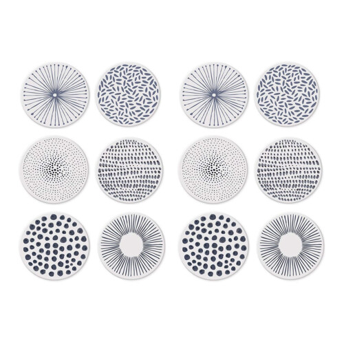 Ceramic Stone with Cork Backing Non-Slip Table Mat for Set of 6