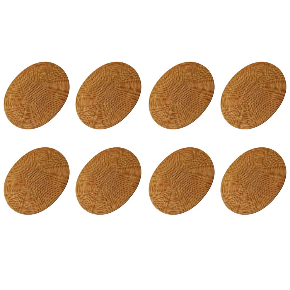 Rattan Woven Placemats Oval Table Mats Non Slip Placemat 30X40cm