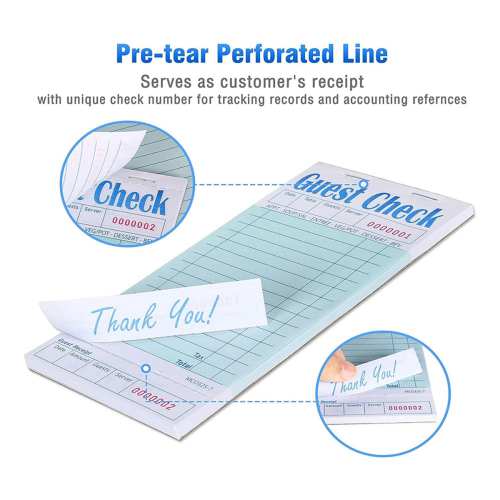 Guest Checks Book 20Pack, Server Note Pads, 1000 Count Total 2