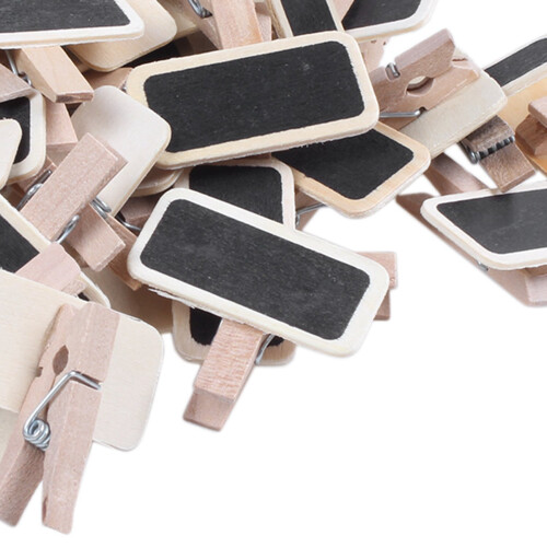 250 Mini Blackboard Wood Message Rectangle Clip Clip Panel Card 1
