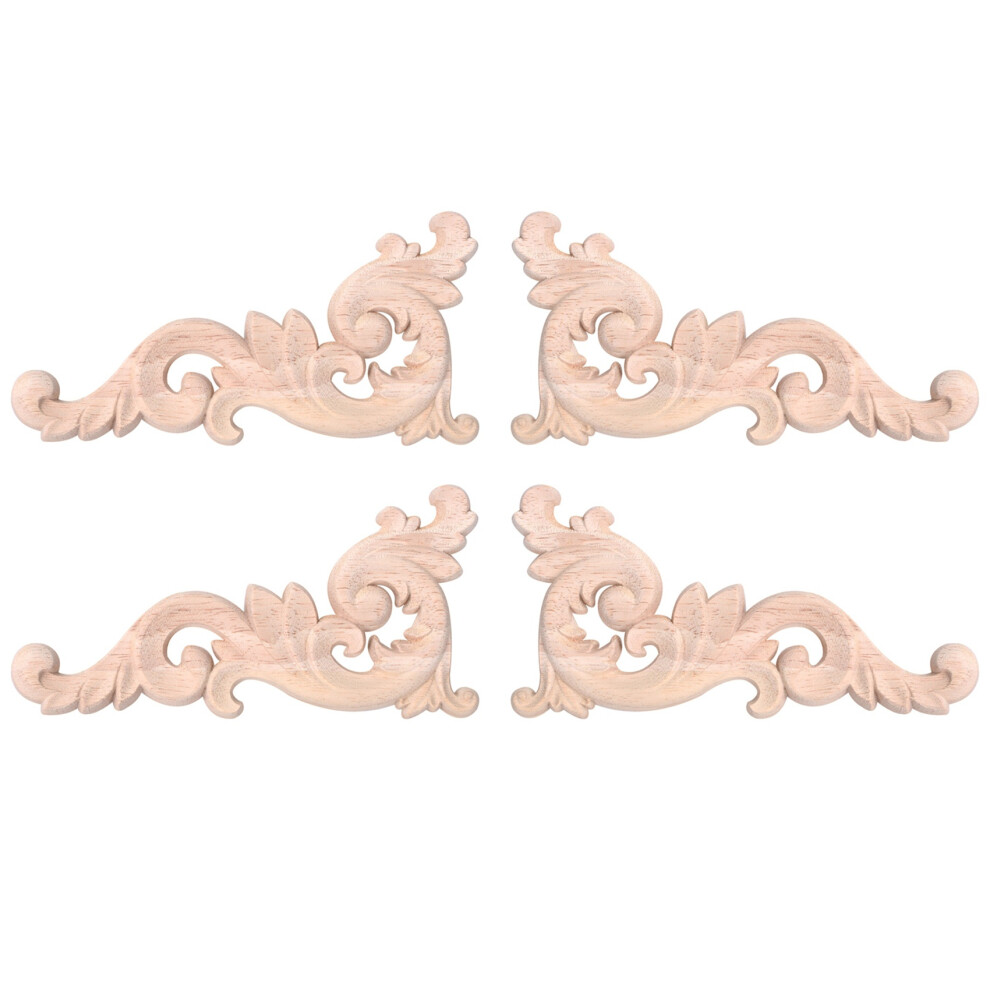 2pcs Wood Onlay Unpainted Applique Frame Door Decors Decal 15x8x0.8cm-image-OPC-PJ8ZD68-NEW