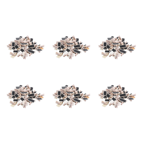 50 Mini Tableau noir bois message rectangle ardoise clip carte