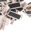50 Mini Tableau noir bois message rectangle ardoise clip carte 3