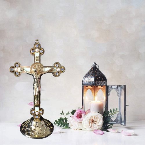 Standing Crucifix with Base for Home and (Gold) 2