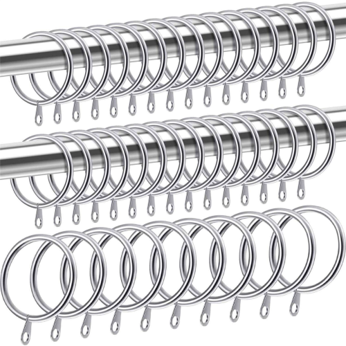 40 Pcs Metal Curtain Ring for Curtains,32 Mm Inner Diameter (Silver) 1