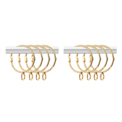 30 Pcs Openable Curtain Rings with Eyelet for Hook Pins (1.5 Inch)