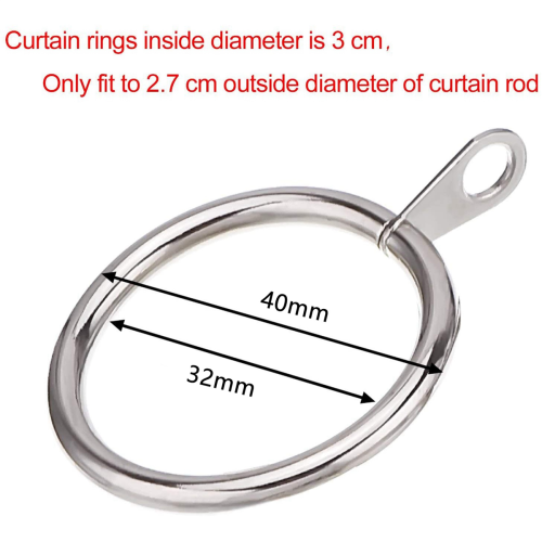 40 Pcs Metal Curtain Ring for Curtains,32 Mm Inner Diameter (Silver) 1