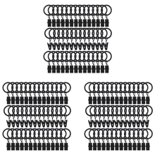 42 Packs of Curtain Ring,with Clips,Decorative Curtains,1 Inch,Black