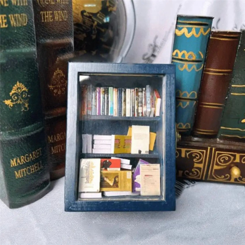 Miniature Bookshelf Pocket Anxiety Bookshelf Wooden Tiny Book Library