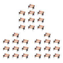 10Pcs Model Train HO N O Scale 1:150 Bench Chair Model