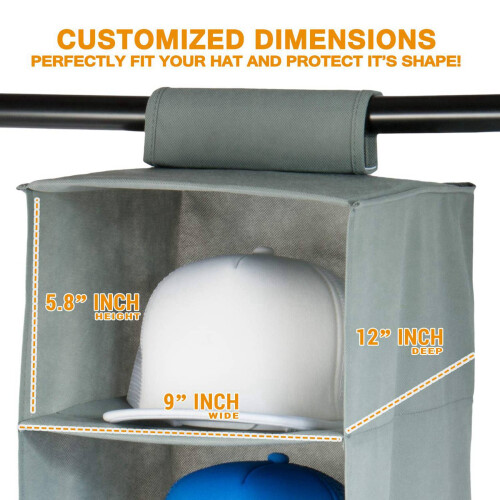 Hat Rack 10 Shelf Hanging Closet Hat Organizer for Hat Storage -1 Pcs 2