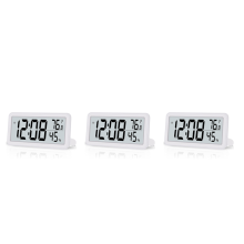 3X Digital Alarm Clock,Battery Operated LCD Electronic Clock White