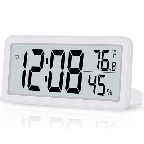 3X Digital Alarm Clock,Battery Operated LCD Electronic Clock White 1