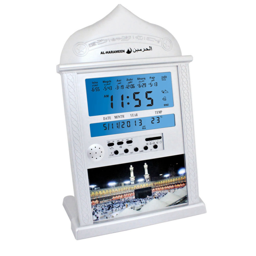 Azan Mosque Prayer Clock Islamic Mosque Azan Calendar Silver 1