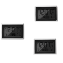 Digital Wall Clock Lcd Display Without Back Light (Silver)
