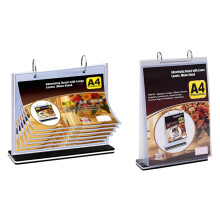 A4 Flip Table Menu Stand Multi-Page Table Card Rack Holder Frame