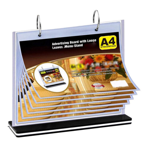 A4 Flip Table Menu Stand Multi-Page Table Card Rack Holder Frame 1