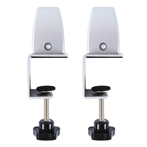 2 Pcs Office Desk Divider Clamp Privacy Screen Clip Holder -Silver 1