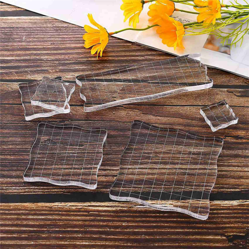 7 Pieces Clear Stamp Blocks, Acrylic Stamping Blocks Tools Set 1