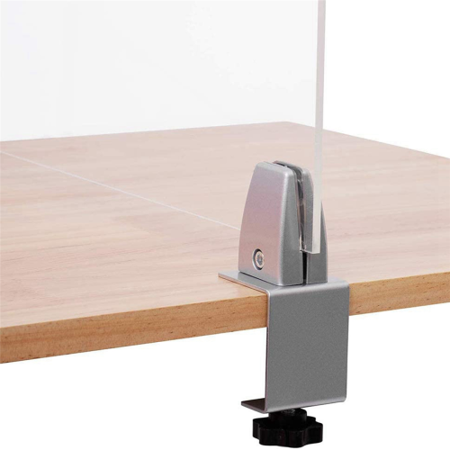 2 Pcs Office Desk Divider Clamp Privacy Screen Clip Holder -Silver 1