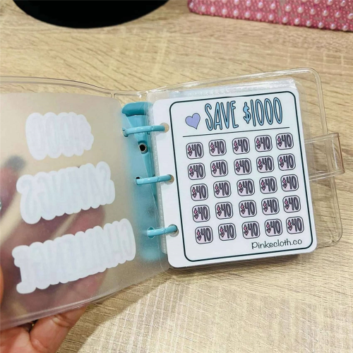 Money Saving Binder, Savings Challenges Book with Envelopes 2