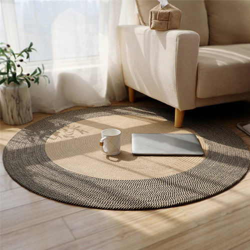 2X Japanese Style Woven Carpet Round Floor Mat (S) 1
