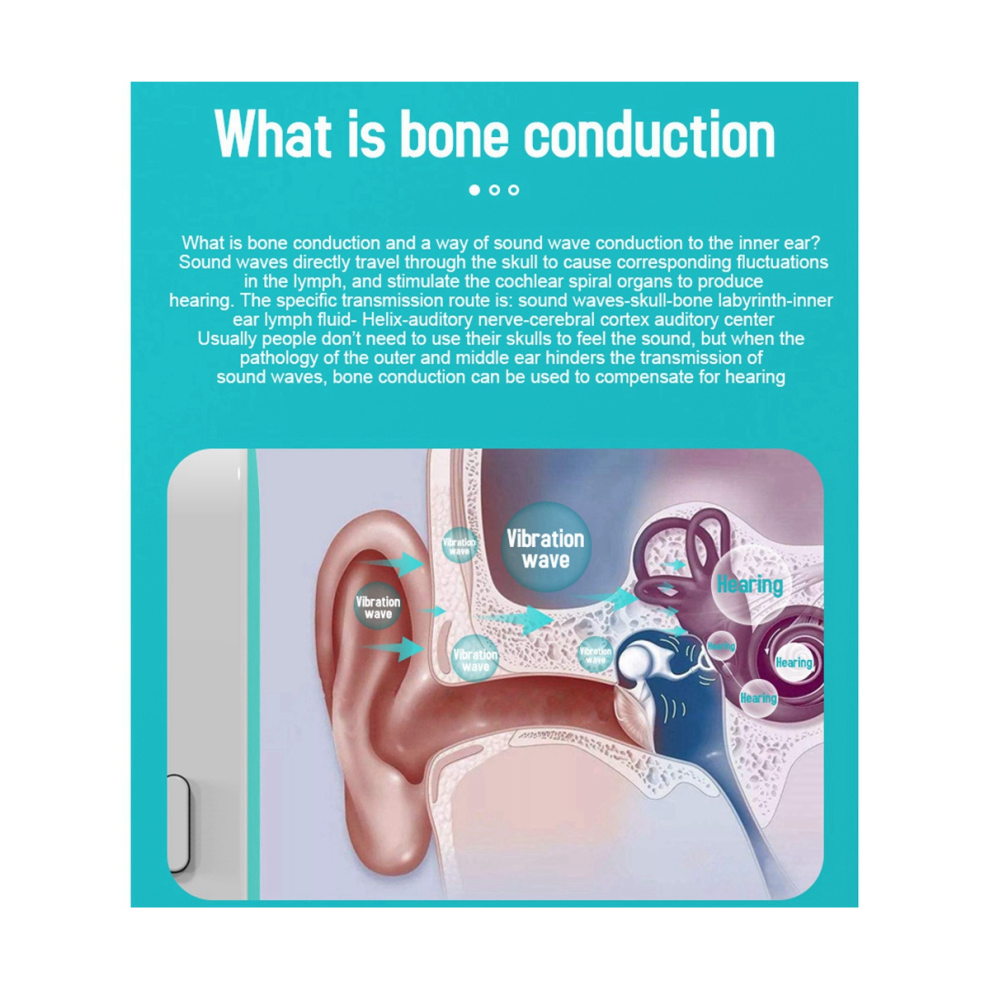 Bone Conduction Music Box Portable Wireless Tooth Speaker - Blue 4712582751336