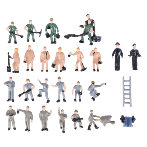 25x 1:87 Figurines Miniatures Travailleurs Ferroviaires 1