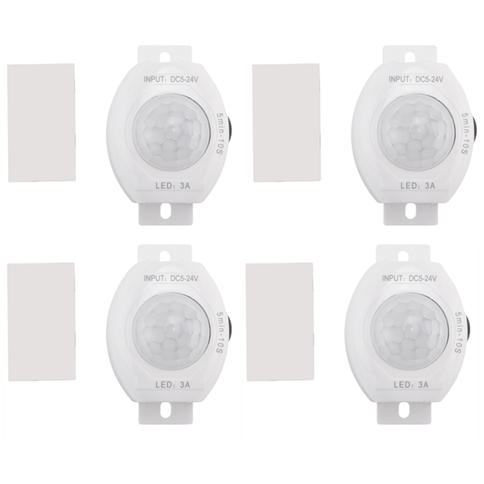 4X Pir Infrared Motion Sensor Detector Dc5-24V Timer Switch(White) 4712582756577