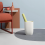 Bathroom Trash Bin Small Office Can Plastic Waste Paper Bin White 3