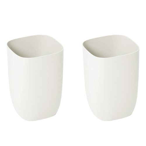 Bathroom Trash Bin Small Office Can Plastic Waste Paper Bin White