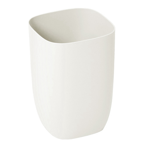 Bathroom Trash Bin Small Office Can Plastic Waste Paper Bin White 1