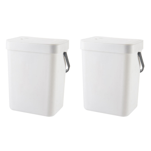 1.3 Gallon Kitchen Compost Bin Trash Can with Lid Trash Can White