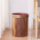 Retro Wood Grain Trash Can Living Room Kitchen Trash Can 3