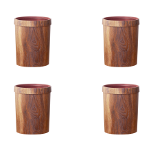 Retro Wood Grain Trash Can Living Room Kitchen Trash Can