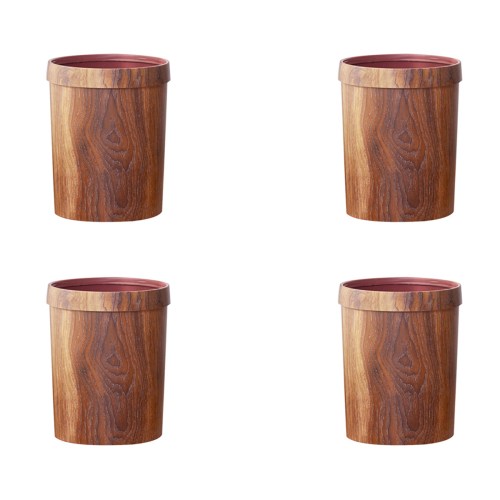 Retro Wood Grain Trash Can Living Room Kitchen Trash Can