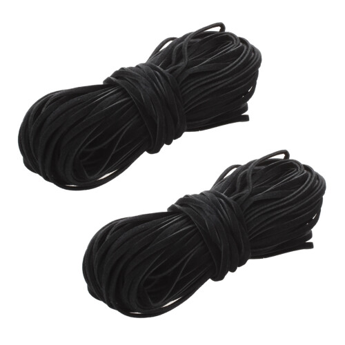 18m Cordon En Cuir Suede 2mm Noir DIY Deco