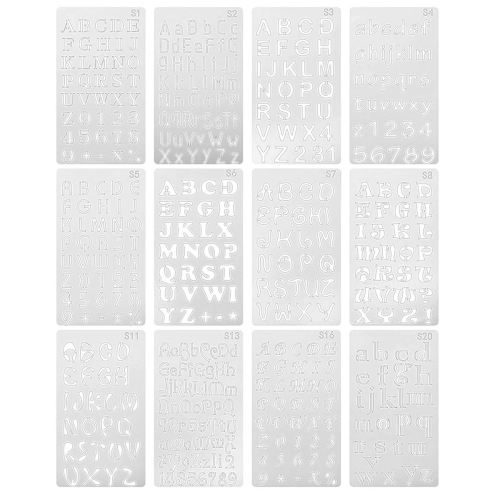 12 Pcs Alphabet Stencils Reusable Letter Painting Stencils Plastic 1
