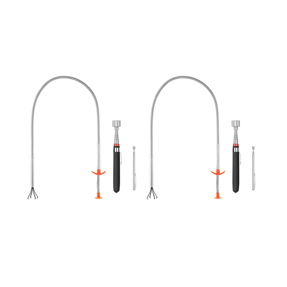 3 Pack Pick-Up Tool Set Magnetic Retrieving Telescoping Curve Grabber