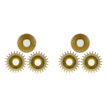 Gold Mirrors for Wall Pack of 3 - Wall Mirrors for Room Decor