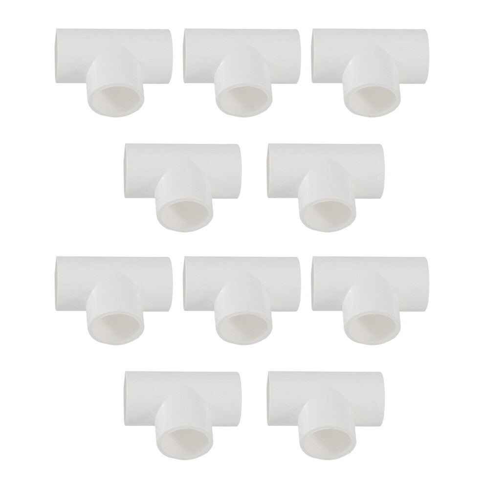 20Mm Pvc Tee 3 Way Water Pipe Tube Adapter Connectors White 5 Pcs 4711515510613
