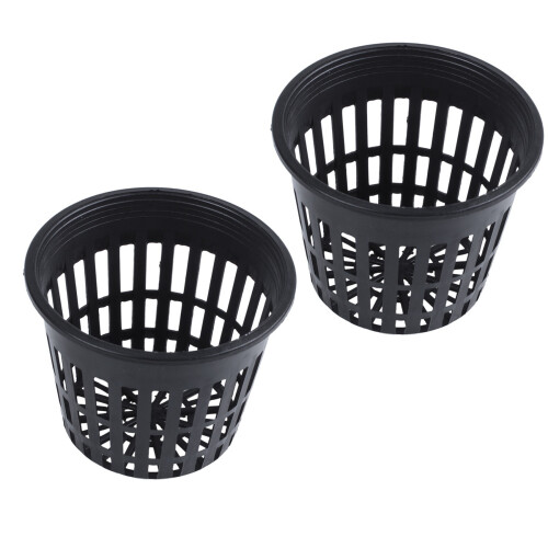 10pcs 3 inch Mesh Pot Net Planting Basket Hydroponic Black 2
